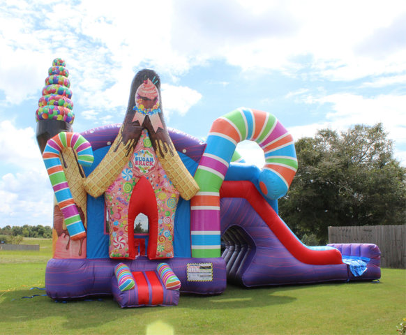 Candy Land Sugar Shack bouncer with DRY slide Candy Land Sugar Shack bouncer with DRY slide